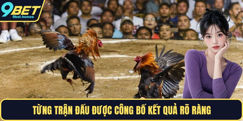 Từng trận đấu được công bố kết quả rõ ràng